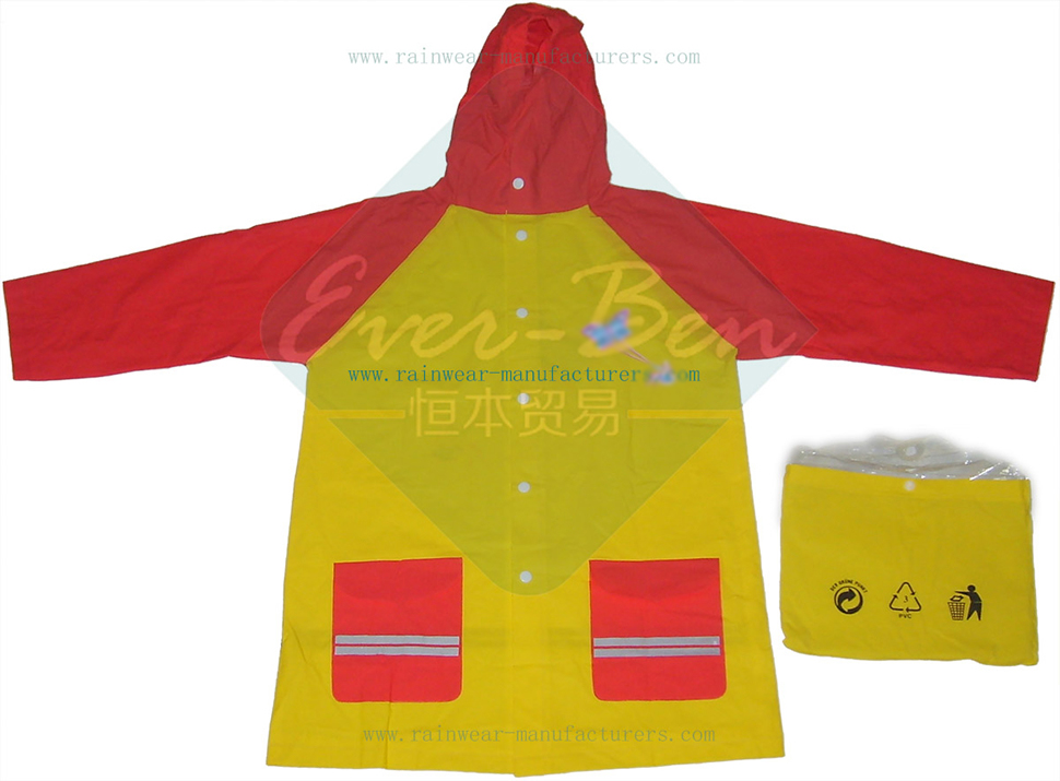 PVC Girls Rain Jackets-Womens Rain Mac-Yellow Vinyl Raincoat